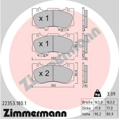 Brake Pad Set, disc brake 22353.180.1