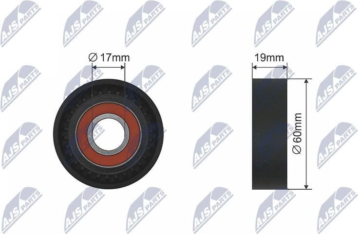 Tensioner Pulley, V-ribbed belt RNK-ME-041