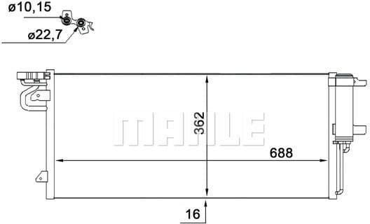 Condenser, air conditioning BEHR AC 103 000S