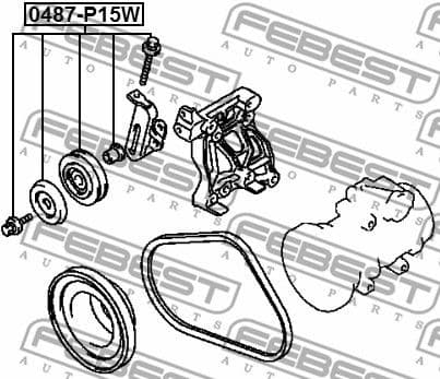 Tensioner Pulley, V-ribbed belt 0487-P15W - image 2