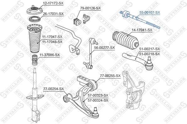 Inner Tie Rod 55-00107-SX - image 2