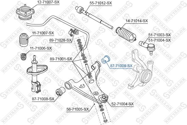 Mounting, control/trailing arm 87-71009-SX - image 2