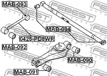Mounting, control/trailing arm MAB-091 - image 2