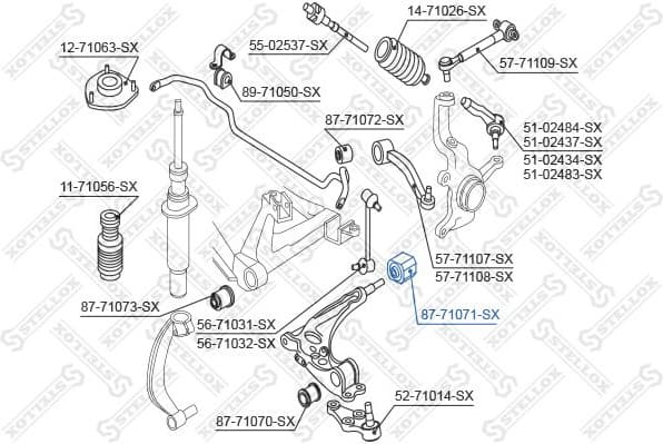 Mounting, control/trailing arm 87-71071-SX - image 2