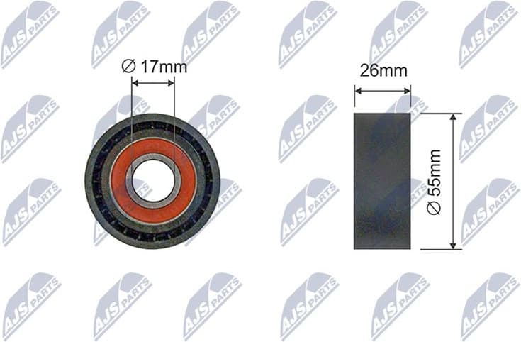 Tensioner Pulley, V-ribbed belt RNK-BM-043