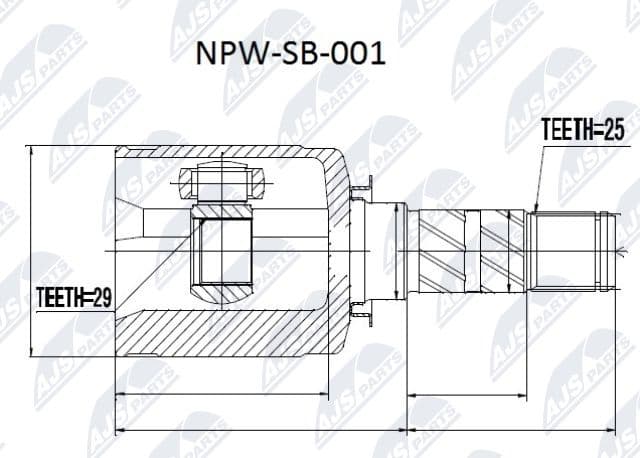 Joint Kit, drive shaft NPW-SB-001