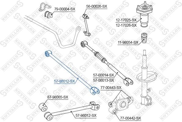 Rod/Strut, wheel suspension 57-00012-SX