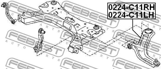 Control/Trailing Arm, wheel suspension 0224-C11LH - image 2