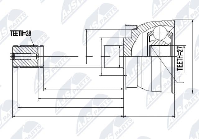Joint Kit, drive shaft NPZ-NS-040