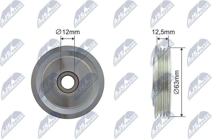 Deflection/Guide Pulley, V-ribbed belt RNK-TY-034