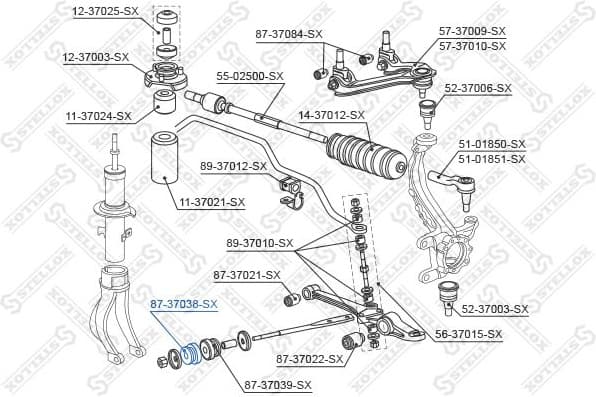 Mounting, control/trailing arm 87-37038-SX - image 2