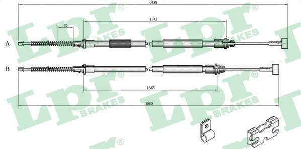 Cable handbrake 01140539