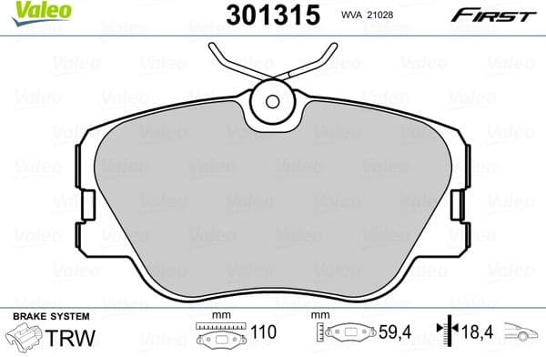 Brake Pad Set, disc brake ESSENTIAL 301315