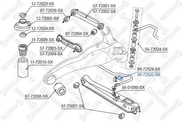 Mounting, stabiliser bar 89-72025-SX - image 2