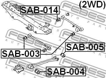 Mounting, control/trailing arm SAB-014 - image 2