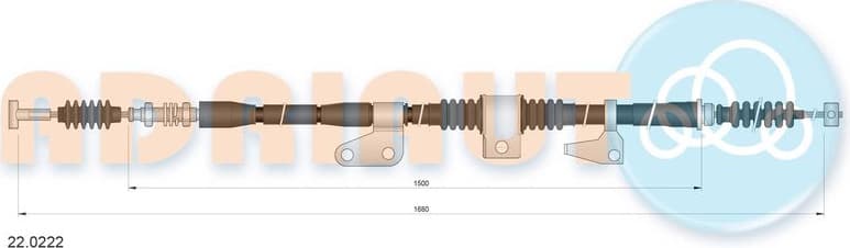 Cable Pull, parking brake 22.0222