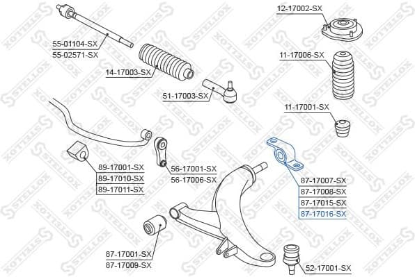 Mounting, control/trailing arm 87-17016-SX