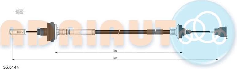 Cable Pull, clutch control 35.0144
