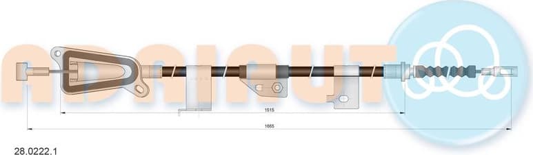 Cable handbrake 28.0222.1 - image 2