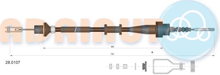 Cable Pull, clutch control 28.0107