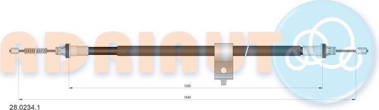 Cable Pull, parking brake 28.0234.1