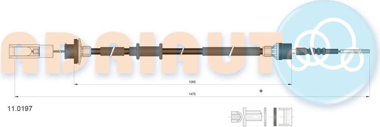 Cable Pull, clutch control 11.0197