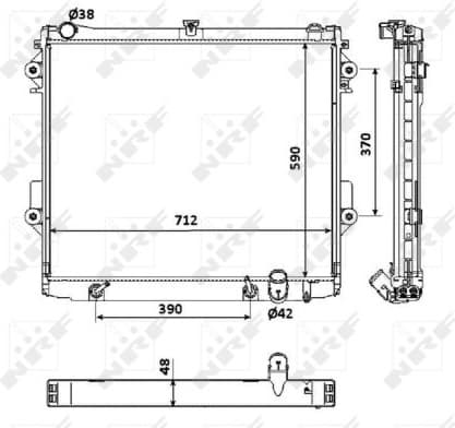 Radiator, engine cooling 53923