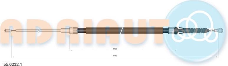 Cable Pull, parking brake 55.0232.1