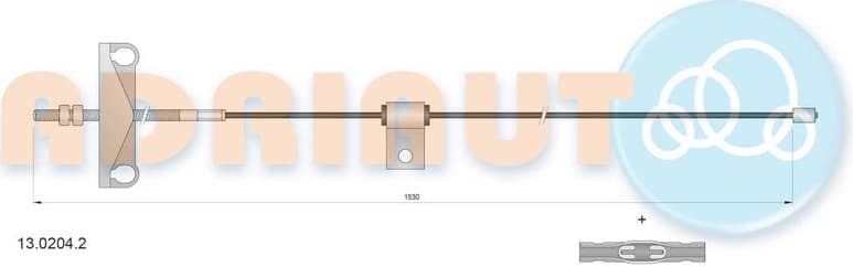 Cable Pull, parking brake 13.0204.2