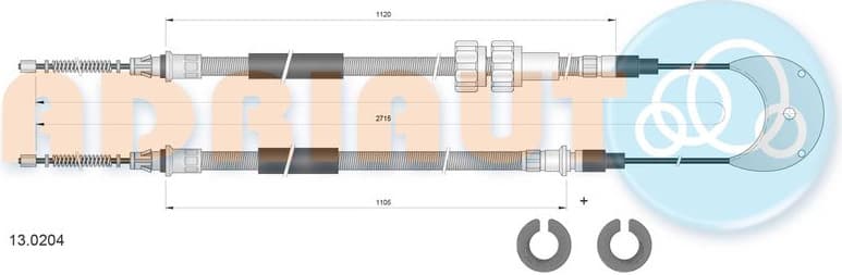 Cable Pull, parking brake 13.0204