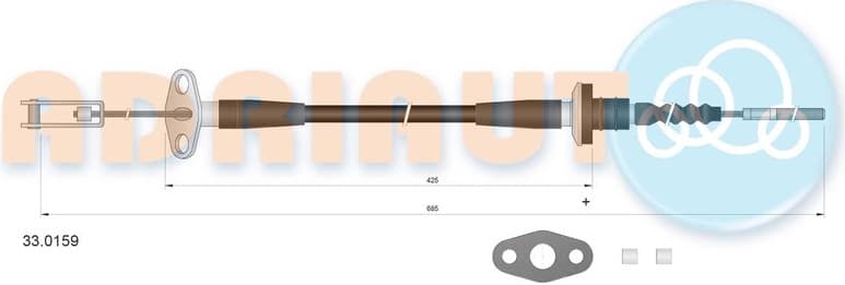 Cable Pull, clutch control 33.0159