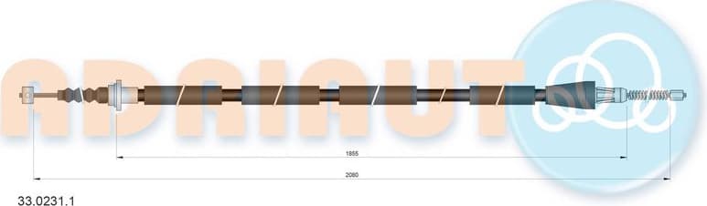 Cable Pull, parking brake 33.0231.1