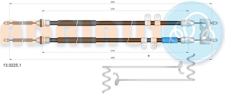 Cable Pull, parking brake 13.0225.1