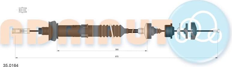 Cable Pull, clutch control 35.0164