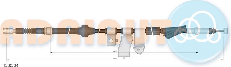 Cable Pull, parking brake 12.0224
