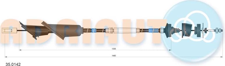 Cable Pull, clutch control 35.0142