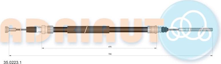 Cable handbrake 35.0223.1 - image 2