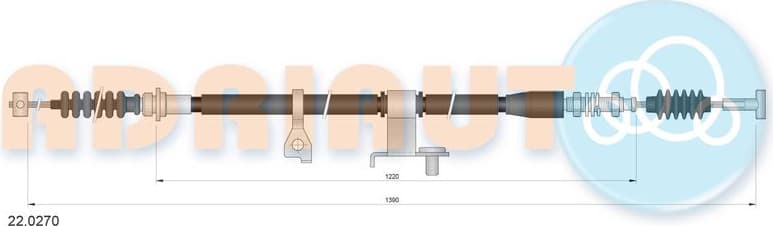 Cable Pull, parking brake 22.0270