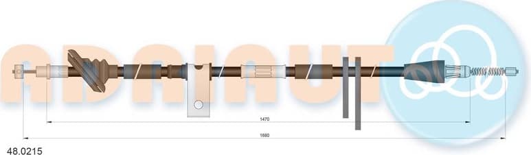 Cable Pull, parking brake 48.0215
