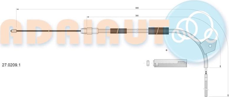 Cable Pull, parking brake 27.0209.1