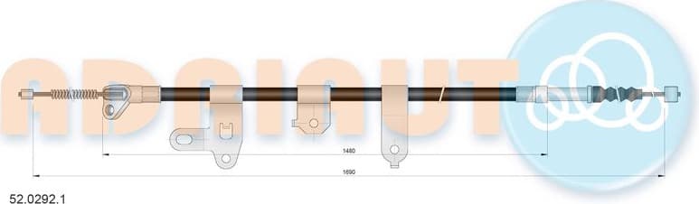 Cable handbrake 52.0292.1 - image 2