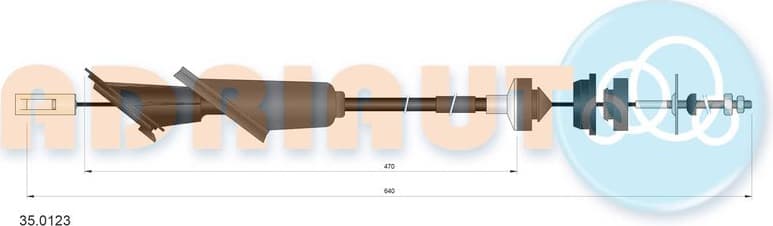 Cable Pull, clutch control 35.0123