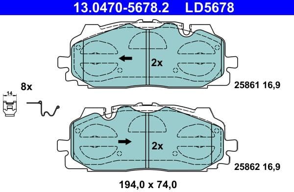 Brake Pad Set, disc brake ATE Ceramic 13047056782