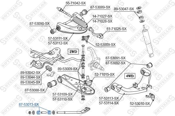 Mounting, control/trailing arm 87-53013-SX