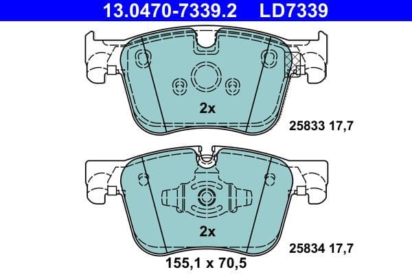 Brake Pad Set, disc brake ATE Ceramic 13047073392