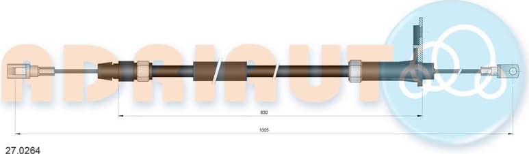 Cable Pull, parking brake 27.0264