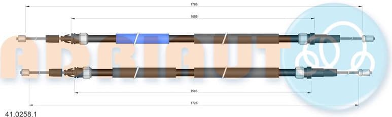 Cable handbrake 41.0258.1 - image 2