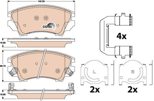 Brake pads front, Top Quality GDB1783 - image 3
