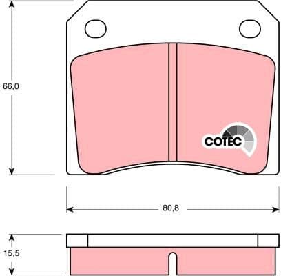Brake Pad Set, disc brake COTEC GDB557 - image 2