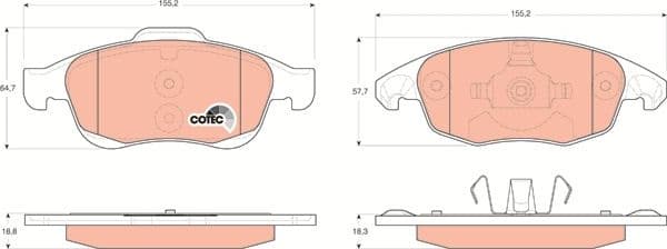Brake pads front, Top Quality GDB1690 - image 3